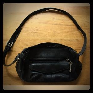 Genuine Leather FOSSIL Black Shoulder Purse